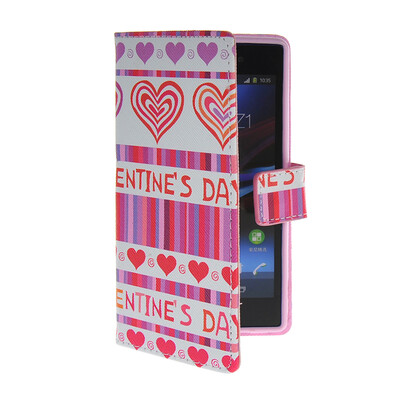 

MOONCASE Pattern Style Leather Side Flip Wallet Card Slot Pouch Stand Shell Back ЧЕХОЛ ДЛЯ Sony Xperia Z1 L39h