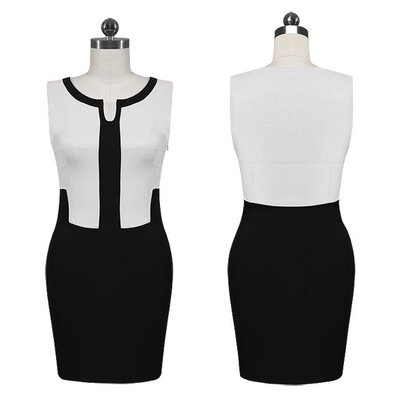 

Sexy Women Slim Pencil Dress Sleeveless Splice Bodycon Party Evening Cocktail Dress