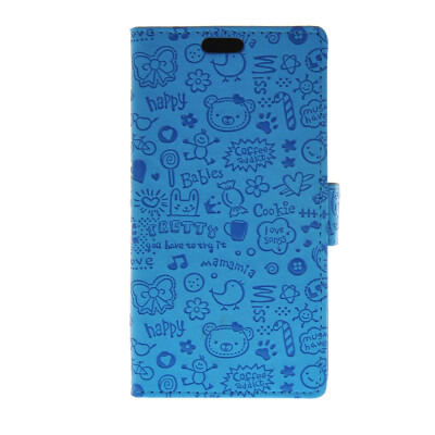 

MOONCASE Cute Little Witch Leather Side Flip Wallet Card Holder Stand Pouch Case Cover for LG G4 Blue