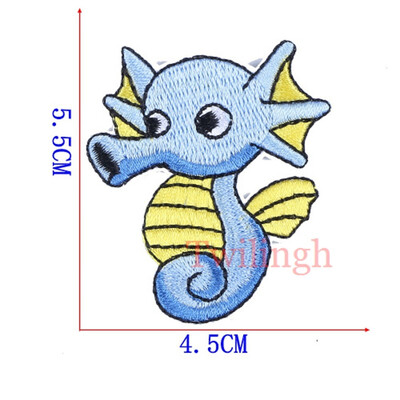 

twilingh Patches Sewing Iron-On Accessories Aquatic Creatures Fish Embroidered Sequined Patches For Clothing