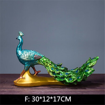 

European crafts resin peacock ornaments porch new house modern home wine cabinet decorations accessories wedding mascot gifts
