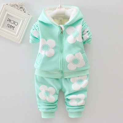 

baby girls winter clothing set children coatpants 2pcs casual kids sport suits girl tracksuits costume set for girls