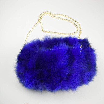 

MSMinShu Brand Real Fox Fur Hand Muff Bag Winter Hand Warmer Real Fur Muff Fashion Woman Pocket Handmuff With Chain
