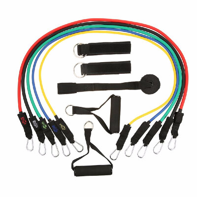 

Romacci Lixada 10PCS Ultimate Resistance Band Set with Heavy Duty Rubber Resistance Bands Door Anchors Ankle Straps Foam Handles