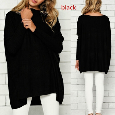 

New Fashion Autumn&Winter Women Casual Solid Color Round Neck Long Sleeve Fluffy T-shirt Sweater Szie S-3XL