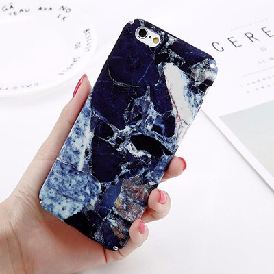 

Abstract Marble Stone Image Phone Case For iPhone 6 6s 7 8Plus Flower Leaf Back Cover Hard PC Cases