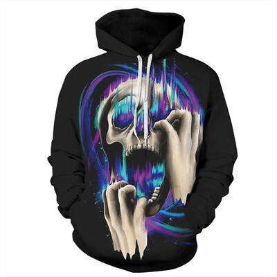 

QYDM-323 Mens Hoodie 3D Printed Women Pullover Sweater