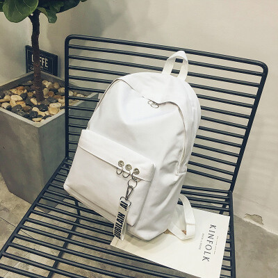 

2018 Trend of Korean New Ring Canvas Backpack for Men&Women of Junior High School Students Bag Travel Bag