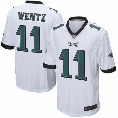 

Mens Philadelphia Eagles Carson Wentz Nike White Game Jersey