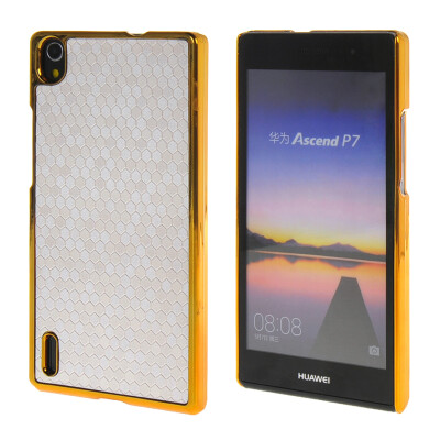 

MOONCASE Huawei P7 Case Gold Chrome Scale films Style Hard Back Case Cover for Huawei Ascend P7 White