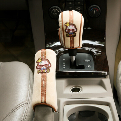 

Crown monkey car gear lever set hand brake car interior decoration cartoon black HGH-02B