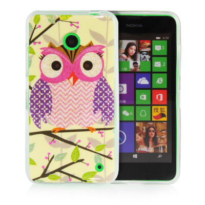 

MOONCASE Cute Owl Soft Flexible Silicone Gel TPU Skin Shell Back ЧЕХОЛ ДЛЯ Nokia lumia 630