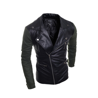 

Zogaa New Men Leather Clothing Fashion Color Matching