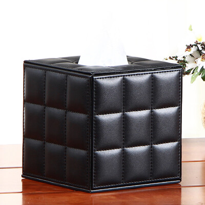 

Yappies leather roll paper roll paper tray simple home living room tissue box paper box desktop napkin paper towel tube black box