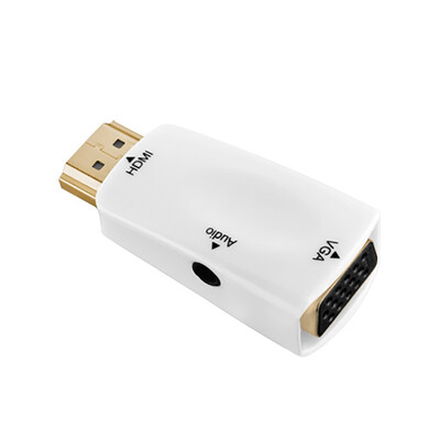 

HDMI to VGA Converter With Audio Cable Male to Female Adapter for PC Laptop Tablet Projector