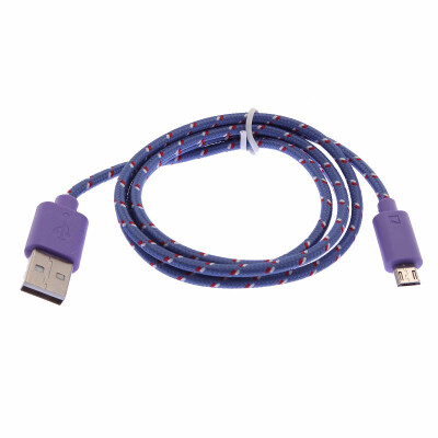 

Purple For Samsung HTC phone Micro USB Charger Sync Cable Adapters Braided Woven