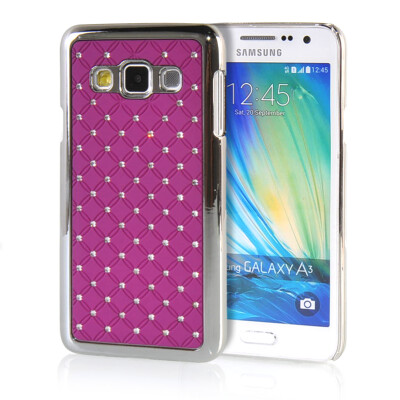 

MOONCASE Hard Chrome Plated Star Bling Back Case Cover for Samsung Galaxy A3 Purple