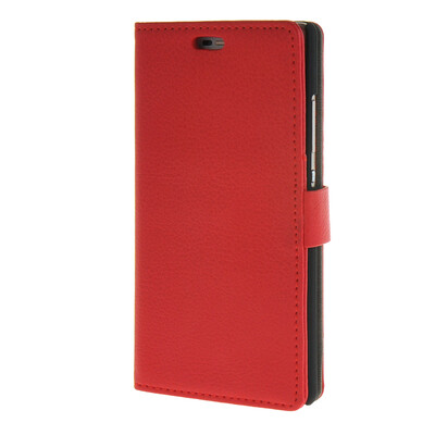 

MOONCASE Лич кожи Кожа Флип кошелек Слот для карты отойти чехол для Huawei Ascend P8 красный
