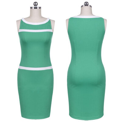 

Fashion Lady Women Slash Neck Sleeveless Pencil Dress Slim Cocktail Party Dress