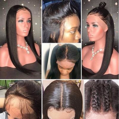 

9A Straight Full Lace Human Hair Wigs Long Straight Brazilian Virgin Hair Wigs with Baby Hair 130 Density Lace Wigs for Women
