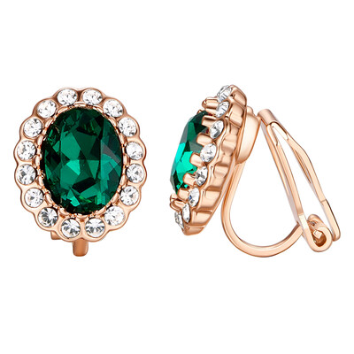 

Yoursfs® New Arrival Created Ruby Sapphire Clip Earrings Without Piercing Rose Gold Plated Non Pierced Earring Brincos Ear Cuff