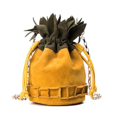 

SMOOZA suede Women Brand Interesting Fruit Bags Cute Pineapple Chain Shoulder Bag Scrub Messenger Bag Clutch Purse 2018 Hot sale