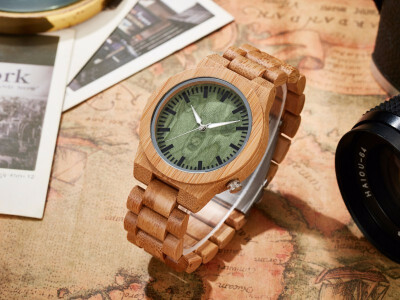 

2017 Gorben Luxury Brand New Wood Watch Men Analog Natural Quartz Movement Green Dial Male Wristwatches Clock Relogio Masculino