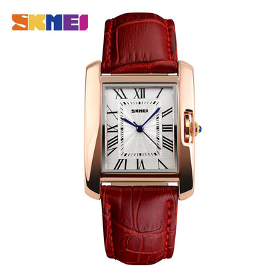 

SKMEI Womens Quartz Watch Luxury Fashionable Casual Watch Leather Strap RoseGold Womens Shoes Montre Girls Relogio Feminino 1085