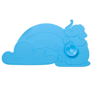 

Glasslock baby baby silicone non-slip table mat cartoon waterproof insulation pad blue elephant