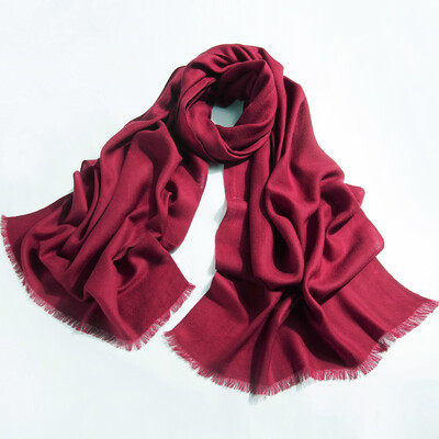 

One meter painted yarn yimihuasha wool scarf female winter solid color long paragraph shawl bib dual-use big red scarf dark red