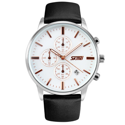 

SKMEI 9103 Lovers Genuine Leather Strap Date Auto Mode Casual Date Auto Men&Women Watches