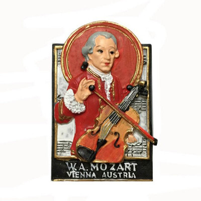 

1Pcs New Austrian Vienna Musician Mozart Fridge Magnets Souvenir Creative 3D Magnetic Stickers Home Decortion