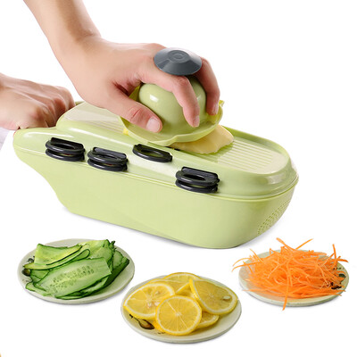 

Beauty buckle home potato silk cutter kitchen supplies multi-function cutting vegetables radish silk potato slicer grater artifact Nordic green