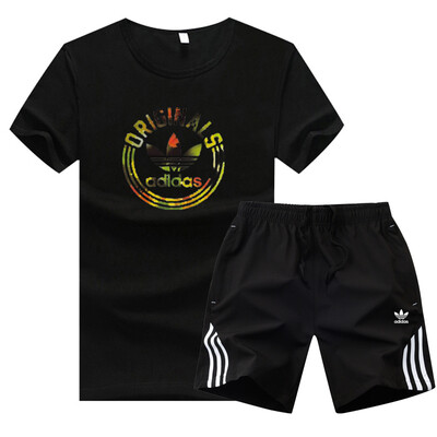 

Damaizhang Brand Designer Men Sport T-shirt With Pant Summer Mens Jogging Set Cotton Breathable Track Suit Running Clothing