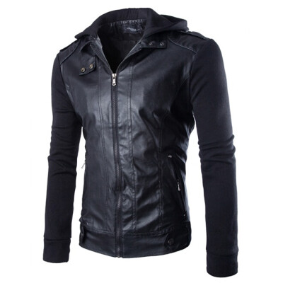 

Zogaa Men's Leather Clothing Korean Knitting Sleeve Short Slim Washing