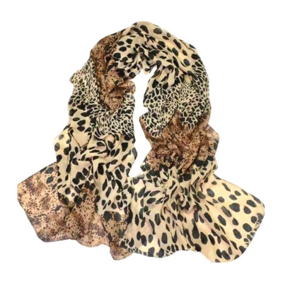 

Vanker Leopard Panther Print Splicing Design Chiffon Soft Pashmina Scarf Shawl