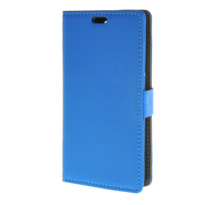 

MOONCASE Litch Skin Leather Card Slot Wallet Bracket Back Case Cover for LG Magna H520F H500F Blue