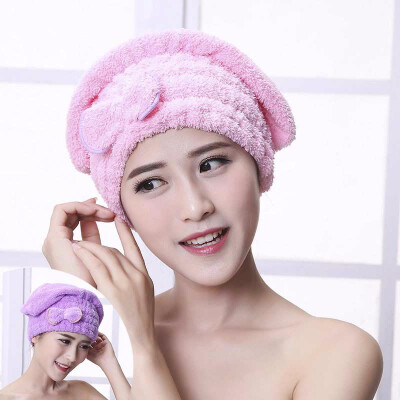 

1PC Plush Bear Dry Hair Hat Microfiber Shower Hair Turban Cap Lovely Girl Bath Head Hair Wrapped Towel Bathing Cap drop shipping