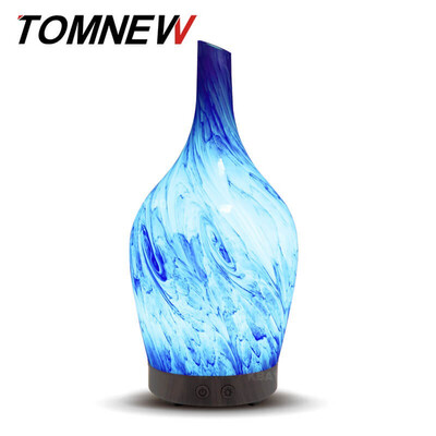 

TOMNEW 100ml Air Humidifier Essential Oil Diffuser Aroma LED Lamp Aromatherapy Electric Aroma Diffuser Mist Maker for Home-Glass