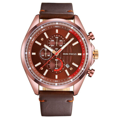 

BOFUTE Male Watches Fashion Sports Watch Quartz Watches Calendar Luminous Waterproof Genuine Leather Strap 0080G