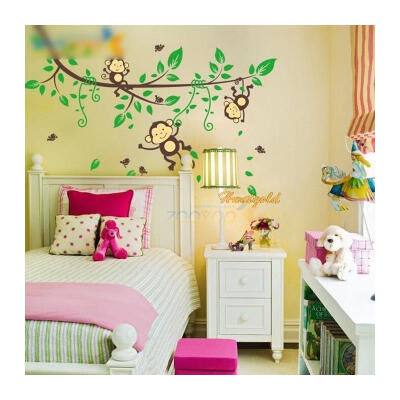 

Removable Jungle Monkey Play Wall Stickers Decals Nursery Kids Room Decor Lovely