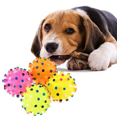 

Pet Dog Puppy Cat Animal Toy Rubber Ball With Sound Squeaker Chewing Ball