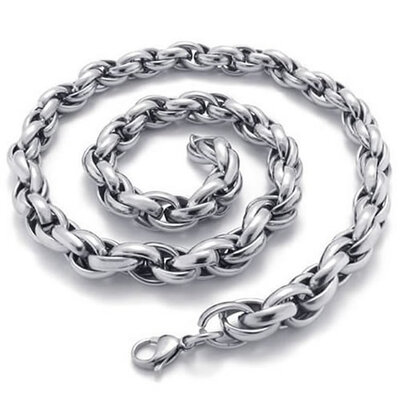 

Hpolw New Brand Design Silver-plated Geometric Jewelry Heavy Polished Mens Stainless Steel popcorn chain Lobster Clasps Necklace Link Chain with 22 inch