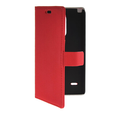 

MOONCASE Slim Leather Side Flip Wallet Card Slot Pouch with Kickstand Shell Back чехол для LG G3 Stylus / D690 Red
