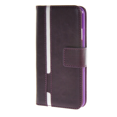 

MOONCASE Senior Leather Flip Wallet Card Slot Bracket Back Case Cover for Apple iPhone 6 (4.7") Purple