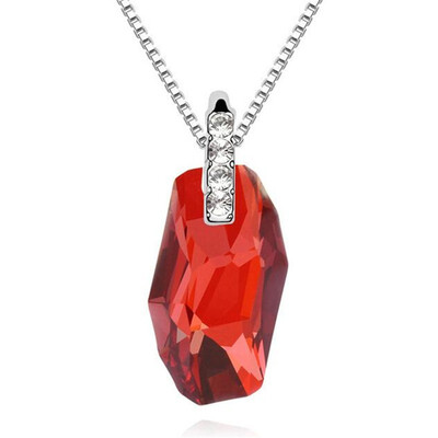 

Anniversary Gift Geometric Crystal from Swa Elements Fashion Jewelry Necklaces Pendants For Women Accessories White Gold Pla