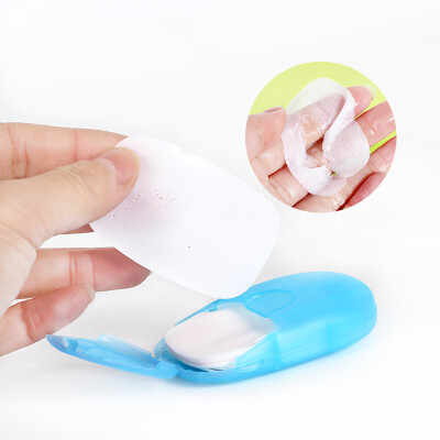 

3 set Portable Washing Hand Bath Soap flakes Flower Aroma Paper Soap with storage box Scented Slice soapbox