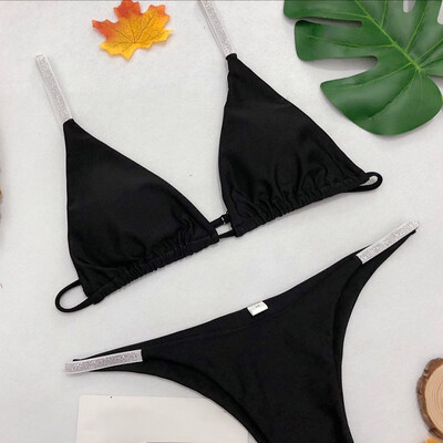 

Sexy swimsuit pure color bikini