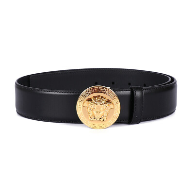 

VERSACE Versace luxury goods 18 autumn&winter new mens black leather Medusa buckle belt belt DCU4806 DVTP1 D41OH 110 yards