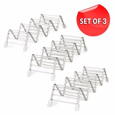 

Stainless steel Taco made of 202 stainless steel wire frames can be stent to prevent rustHolders wSpace for 9 to 12 Tacos-3 Pack